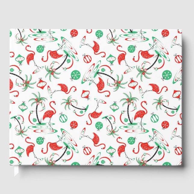 Red Christmas Flamingo Multi guest book (Front)