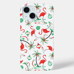 Red Christmas Flamingo Multi iPhone 15 Case
