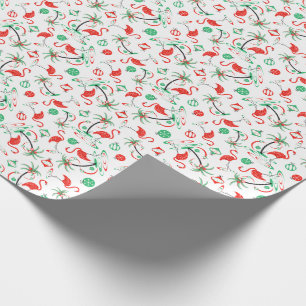 Red Christmas Flamingo Multi wrapping paper