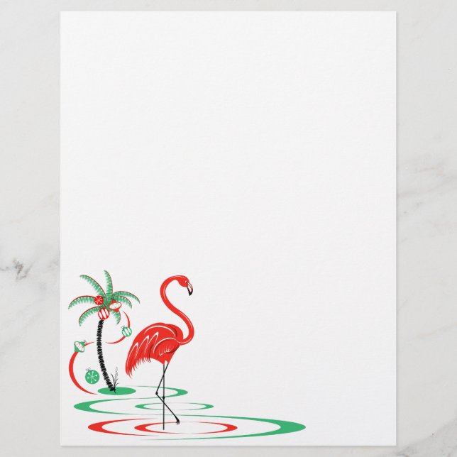 Red Christmas Flamingo paper (Front)