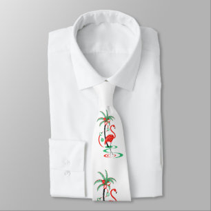 Red Christmas Flamingo tie