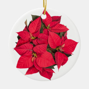 Red Christmas flower Ceramic Tree Decoration