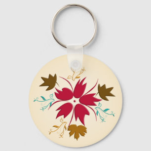 Red Christmas Flower Keychain