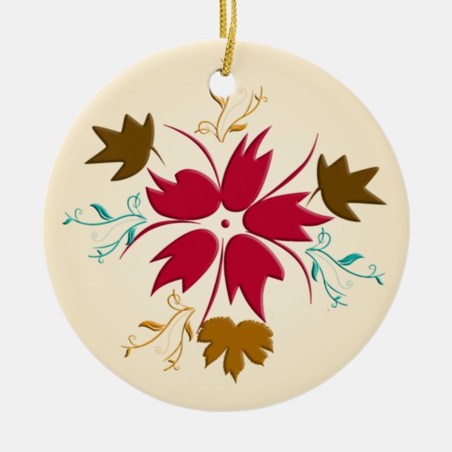 Red Christmas Flower Ornament (Front)