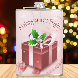 Red Christmas Gift Flask