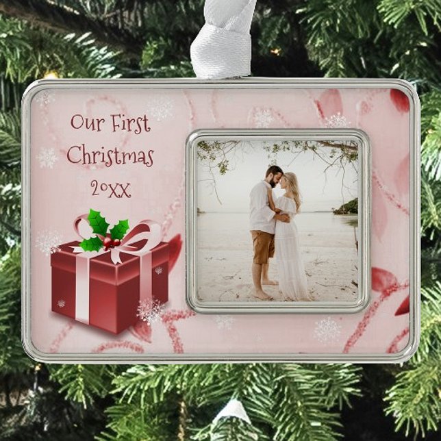 Red Christmas Gift Framed Ornament (Red Christmas Gift Framed Ornament)