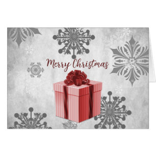 Red Christmas Gift Holiday Greeting Card