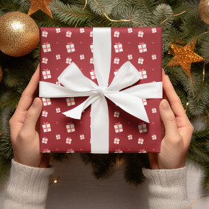 Red Christmas Gift Illustration Holliday  Wrapping Paper
