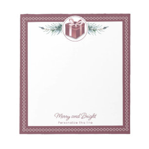 Red Christmas Gift Personalised Notepad