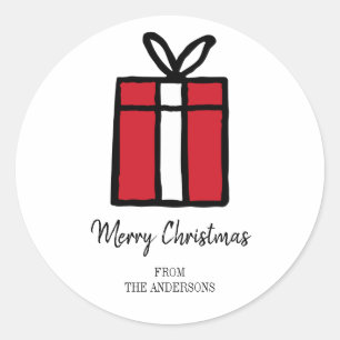Red Christmas Gifts Holiday Sticker