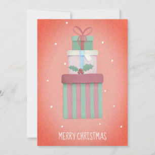 Red Christmas Gifts Merry Christmas Non Photo Holiday Card