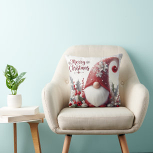 Red Christmas Gnome Cushion
