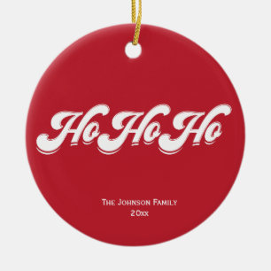 Red Christmas Ho Ho Ho Tree Ornament