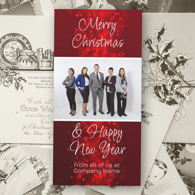 Red Christmas Holiday Business Photo Logo Greeting (Creator Uploaded)