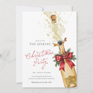 Red Christmas Holiday Cocktail Party Invitation