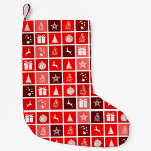 Red Christmas Holiday Cute Tree Reindeer Small Christmas Stocking