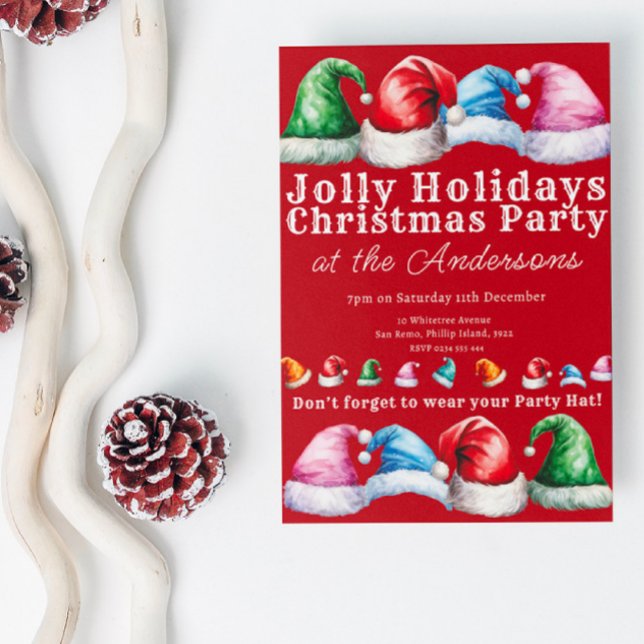Red Christmas Holiday Party Invitation Postcard (Creator Uploaded)
