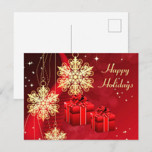 Red Christmas Holiday Postcard