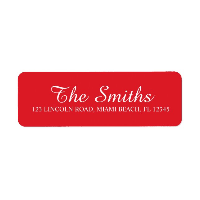 Red Christmas Holiday Return Address Label (Front)