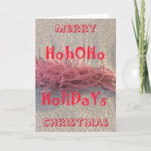 Red Christmas Holiday with HoHoHo classic text art