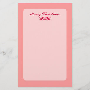 Red Christmas Holly Leaves Stationery