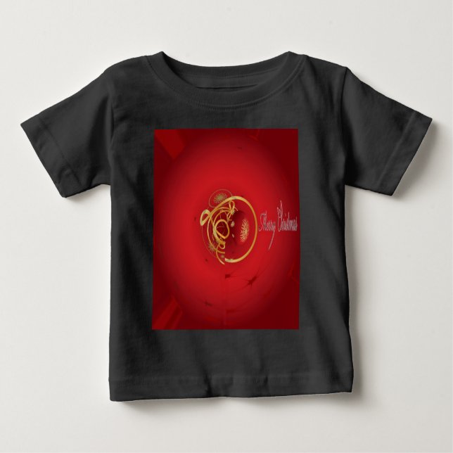 Red Christmas Jingle Bells Have a Blessed Nice Day Baby T-Shirt (Front)