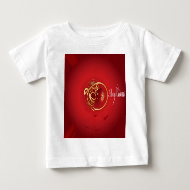 Red Christmas Jingle Bells Have a Blessed Nice Day Baby T-Shirt (Front)