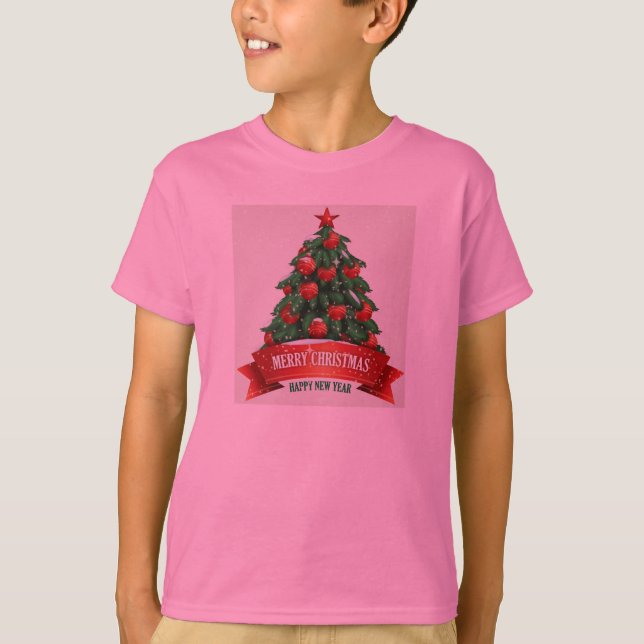 Red Christmas Kids Tshirt (Front)