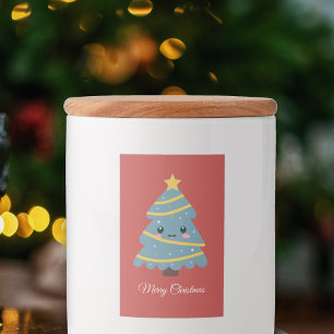 Red Christmas Label for food container