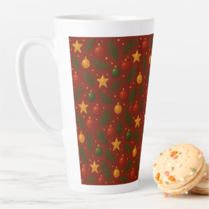 Red Christmas Latte Mug – Festive Holiday Ceramic 