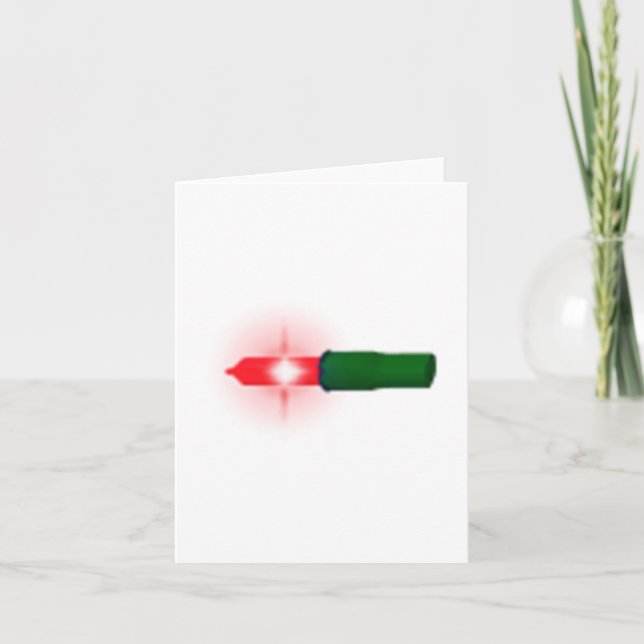 Red Christmas Light Bulb Holiday Card (Front)
