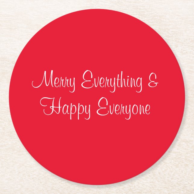 Red Christmas Merry Everything Coaster (Front)