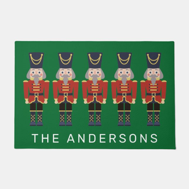 Red Christmas Nutcrackers  Doormat (Front)
