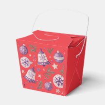 "Red Christmas Ornament and Bell Favour Box"