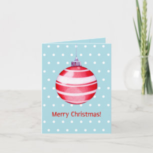Red Christmas Ornament blue Note Card