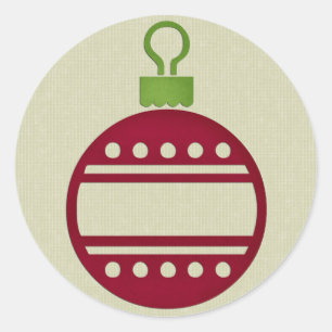 Red Christmas Ornament Classic Round Sticker