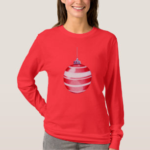 Red Christmas Ornament Ladies T-shirt