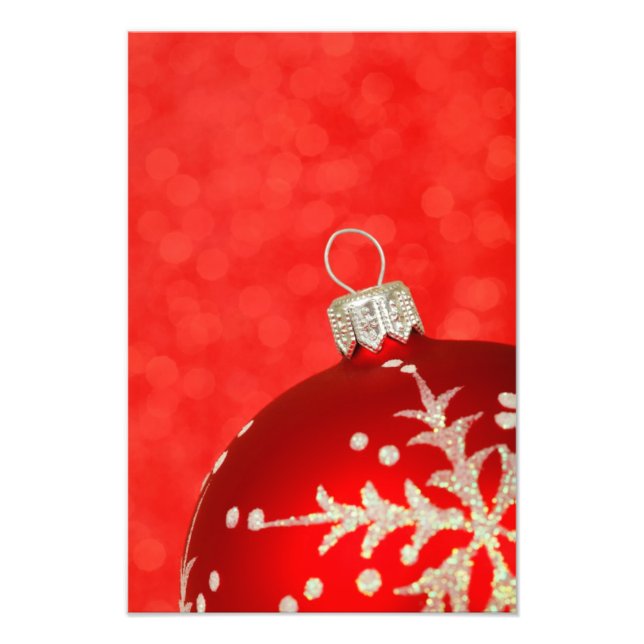 Red Christmas Ornament Photo Print (Front)