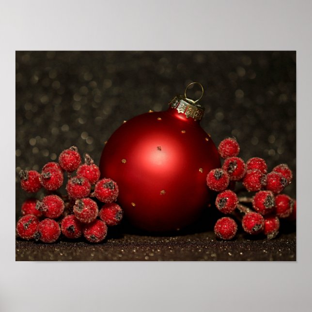 Red Christmas Ornament Poster (Front)