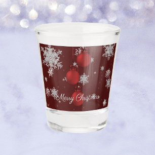 Red Christmas Ornaments Shot glass