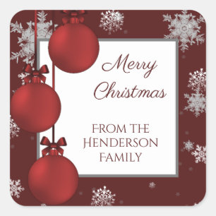 Red Christmas Ornaments Sticker