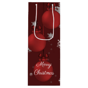 Red Christmas Ornaments Wine Gift Bag