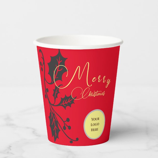 Red Christmas   Paper Cups (Front)