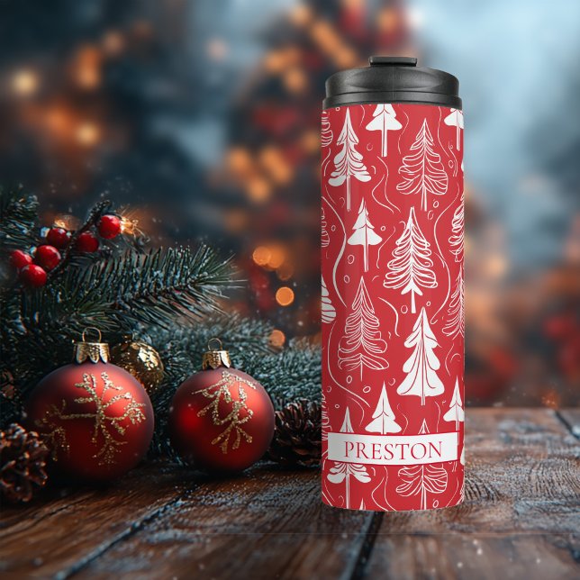 Red Christmas Pattern#6 ID1009 Thermal Tumbler (Creator Uploaded)