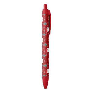 Red Christmas pattern Black Ink Pen
