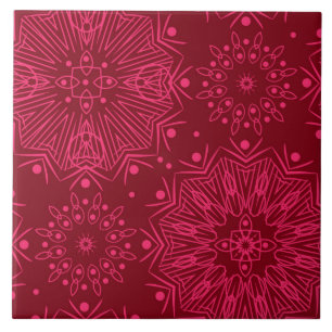 Red Christmas pattern Ceramic Tile