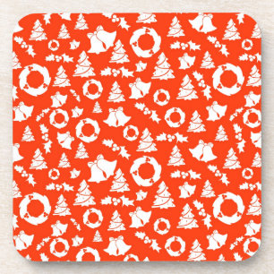 Red Christmas Pattern Coaster