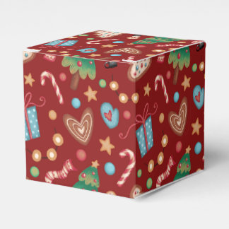 Red Christmas Pattern Party Favour Small Gift Box