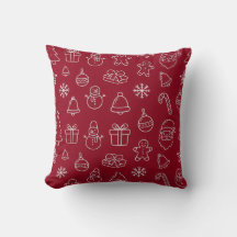 red christmas pattern pillow celebration