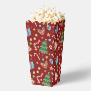 Red Christmas Pattern Popcorn Party Favour Gift Bo Box